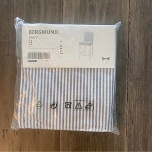 Set of 3 Ikea BERGMUND Covers bar stool backrest, Rommele dark blue/white NEW